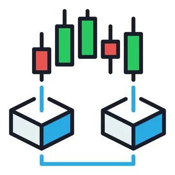 Blockchain Crypto Trading vector colored icon or logo element Illustration