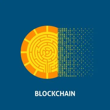 Blockchain Cryptocurrency Concept Stock Illustration