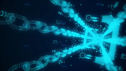 Blockchain Cryptocurrency Digital in a 3D animation Stock Footage 239021703