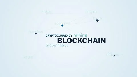 Blockchain cryptocurrency e-commerce mining bitcoin block economy ethereum Stock Photos