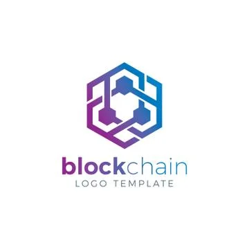 Blockchain Cryptocurrency Fintech Logo Template Stock Illustration