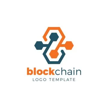 Blockchain Cryptocurrency Fintech Logo Template イラスト素材