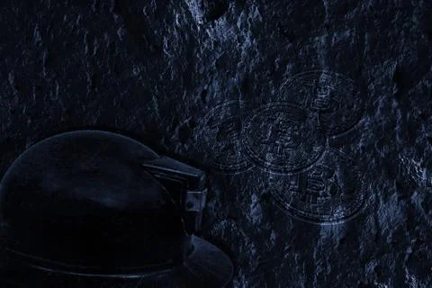 Blockchain cryptocurrency mining technology background Stock Illustration