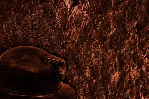 Blockchain cryptocurrency mining technology background Stock Illustration