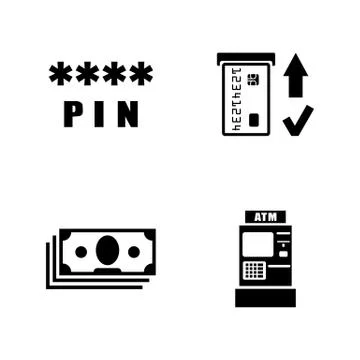 Blockchain cryptocurrency. Simple Related Vector Icons Stock Illustration