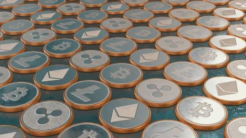 Blockchain Cryptocurrency Symbol Background Stock Photos