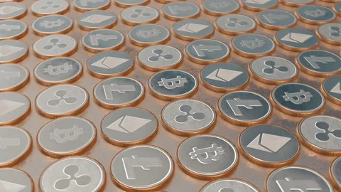 Blockchain Cryptocurrency Symbol Loop Background Stock-Footage 84835005