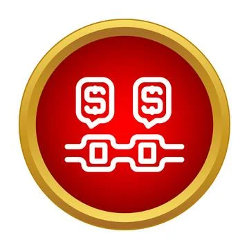 Blockchain cryptocurrency transaction technology linking money icons Stock Illustration