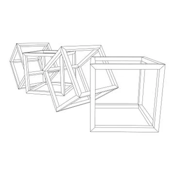 Blockchain cube chain Illustrazione stock