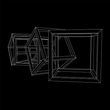 Blockchain cube chain Illustrazione stock