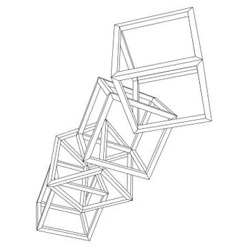 Blockchain cube chain Illustrazione stock