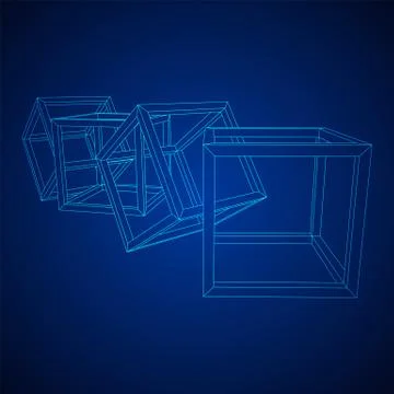 Blockchain cube chain Illustrazione stock