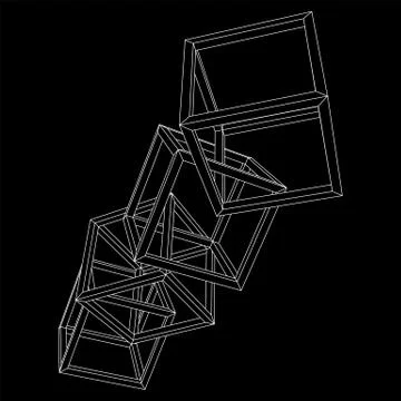 Blockchain cube chain Stockillustratie