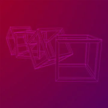 Blockchain cube chain Stock Illustration