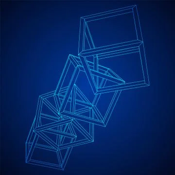 Blockchain cube chain Stock Illustration