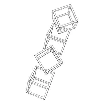 Blockchain cube chain Stockillustratie