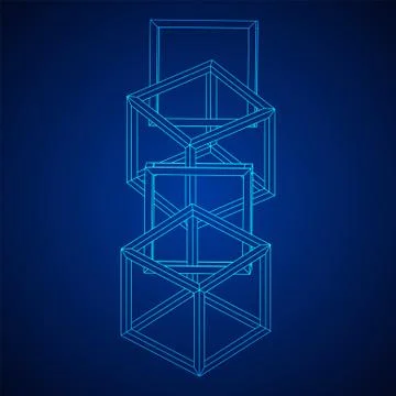 Blockchain cube chain Illustrazione stock