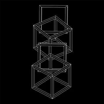 Blockchain cube chain Stock Illustration