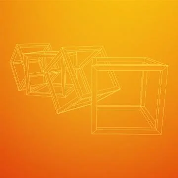 Blockchain cube chain Stock Illustration