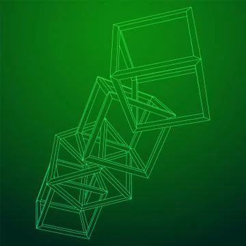 Blockchain cube chain Stock Illustration