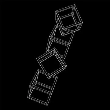 Blockchain cube chain Stock Illustration