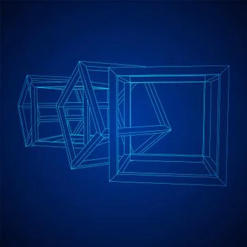 Blockchain cube chain Illustrazione stock