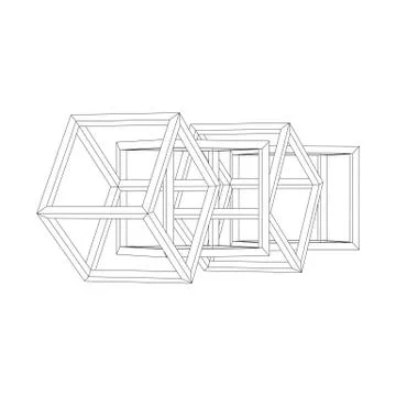 Blockchain cube chain Illustrazione stock