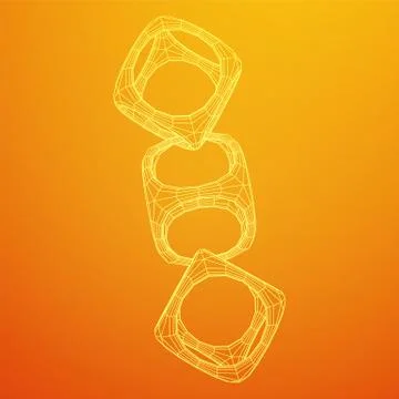 Blockchain cube chain Illustrazione stock