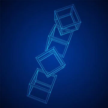 Blockchain cube chain Illustrazione stock