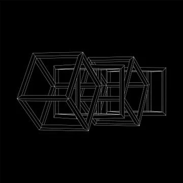 Blockchain cube chain Illustrazione stock