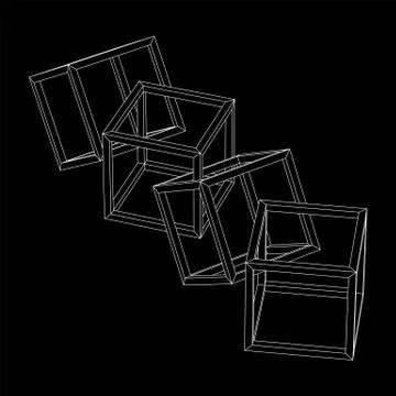 Blockchain cube chain Illustrazione stock