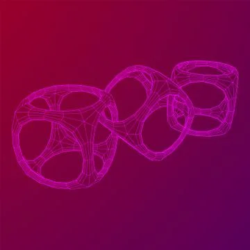 Blockchain cube chain Illustrazione stock