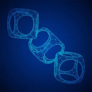 Blockchain cube chain Illustrazione stock