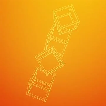 Blockchain cube chain Illustrazione stock