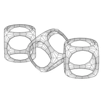 Blockchain cube chain Stock Illustration