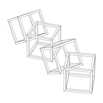 Blockchain cube chain Illustrazione stock