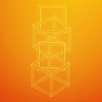 Blockchain cube chain Stock Illustration