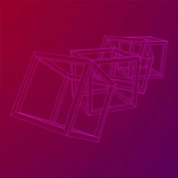 Blockchain cube chain Illustrazione stock