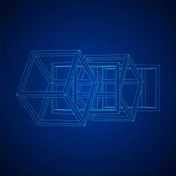 Blockchain cube chain Illustrazione stock