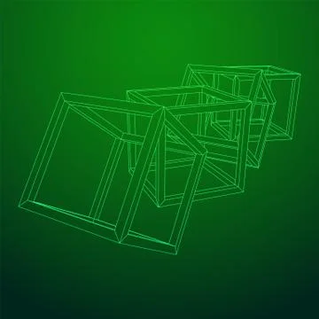 Blockchain cube chain Illustrazione stock