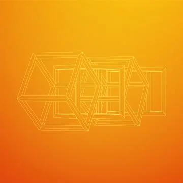 Blockchain cube chain Illustrazione stock