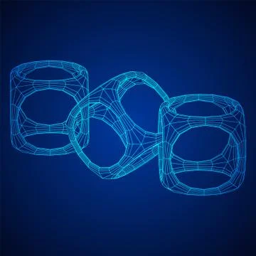 Blockchain cube chain Illustrazione stock