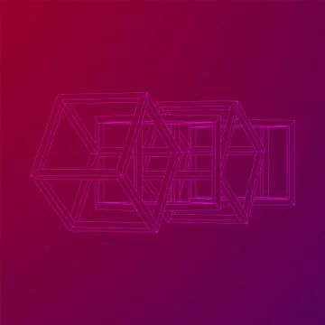 Blockchain cube chain Stock Illustration