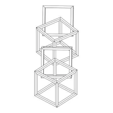 Blockchain cube chain Stock Illustration