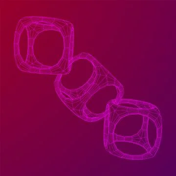 Blockchain cube chain Stock Illustration