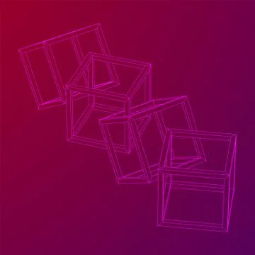 Blockchain cube chain Illustrazione stock