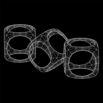 Blockchain cube chain Illustrazione stock