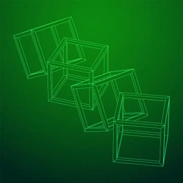 Blockchain cube chain 스톡 일러스트