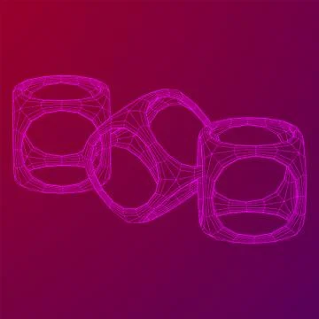 Blockchain cube chain Illustrazione stock