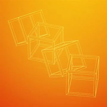 Blockchain cube chain Illustrazione stock